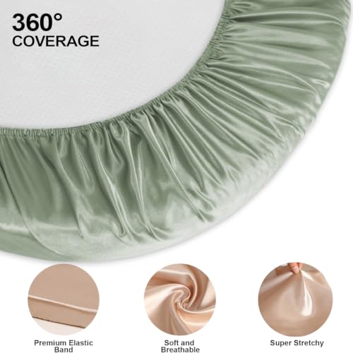 Image of Baby Bassinet Sheets for Baby Boy Girls,4-Pack Fitted Bassinet Sheets Set Compatible with Halo Bassinest Swivel Sleeper,Baby Delight,Angelbliss,32 inchX16 inch (Brown & Green)