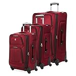 SwissGear Sion Softside Expandable Roller Luggage, Burgundy, 3-Piece Set (21/25/29)