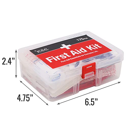 Image of DMI 175-Piece First Aid Kit for Minor Injuries, Cuts and Scrapes, All-Purpose, Portable and Convenient, Includes Bandages, Injury Treatment, Dressings, and Instruments, HSA & FSA Eligible