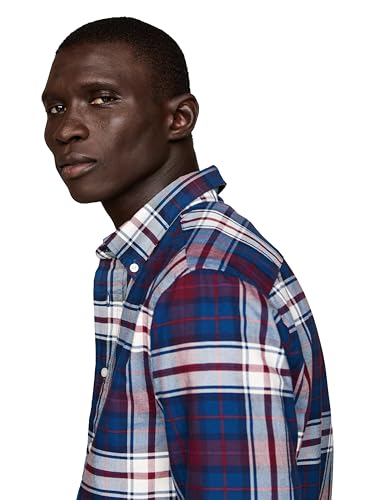 Image of Tommy Hilfiger Men's Long Sleeve Oxford Shirts in Regular Fit, Men's Button Down Shirts, Also Available in Big and Tall