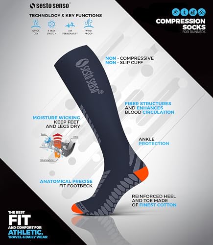 Chaussettes de compression sport anti fatigue jambes légères running pack de 3