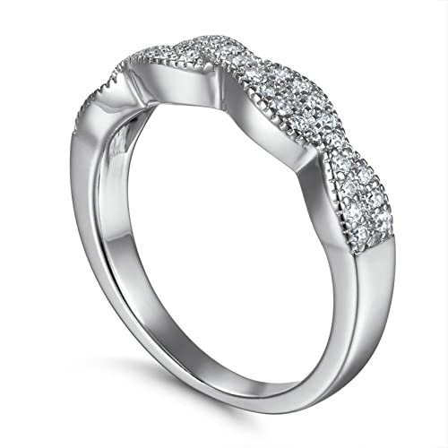Bague Argent Véritable à anneaux entrelacés, le bijou fantaisie femme du quotidien - 4