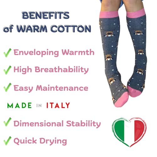 Image of Cotton Knee High Socks for Women Made in Italy, Long Socks for Women (One Size Fits All) Women Dress Socks