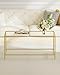 Homleke Glass Coffee Table, Modern Rectangular Coffee Table for Living Room, Minimalist Center Tea Table with Sturdy Metal Frame for Apartment, Office, Easy Assembly, 39.4 x 19.7 x 17.7 Inches, Golden