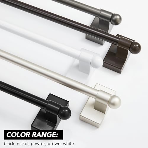 Deconovo Magnetic Curtain Rod For Door Curtain, 16-28 Inch Inch, 2 Pack, Curtain Rods No Drilling, Curtain Rods For Windows, Black thumb #7