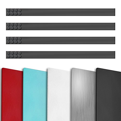 Master of Boards Steel Magnetic Memo Strip Set - 4 Pieces, Graphite - Includes 32 Magnets