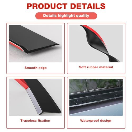 Image of HASTHIP 2m /79inch Rain Water Stopper for Door - Window Sill Water Stopper Barrier Self Adhesive Rubber Over Door and Window Drip Cap Rain Deflector for Reliable Rains Blocking Protection