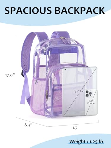 Image of Clear Backpack for School, Heavy Duty Transparent Bookbag