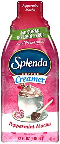 SPLENDA Limited Edition Peppermint Mocha Sugar Free, Low Calorie Liquid Coffee Creamer, 32 fl. oz. (Pack of 1)