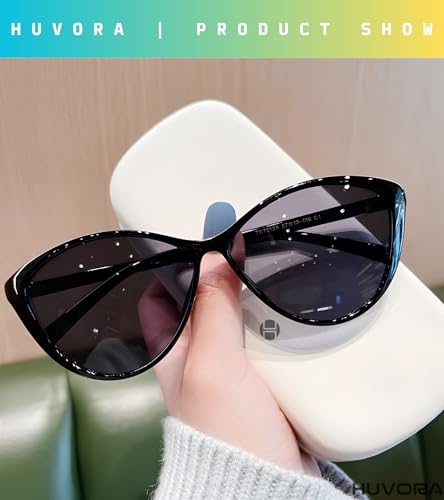 Image of WAVE Cat Eye UV400 Protection Sunglasses for Women Stylish - Chic UV Protected Retro Woman Shades - Korean Designer Trendy Branded Metal Hinge Frame - Cateye Goggles