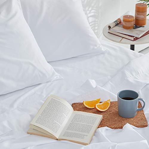 SLEEP ZONE Extra Deep Pocket Queen Sheet Set 4 Piece - Super Soft Brushed Microfiber Bedding Sheets Set Fits Deep Mattress Upto 21 inches (White, Queen)