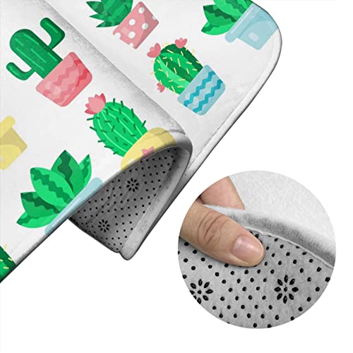 UBINYSS Badematte + Konturmatte + Toilettendeckelbezug, Süßer Sukkulenten Kaktus 3 Stück Badematte Set, mit rutschfester Klebeunterseite – Bild 6