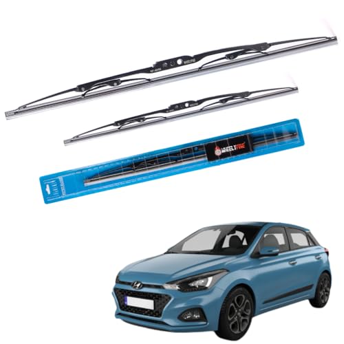 Image of Windshield Car Wiper Blades Metal Frame Water Repellant Cleaning Wiper Blades Refills Best for Hyundai I20 Elite (2014 Onwards) Dr 24 inch /Pa 16 inch