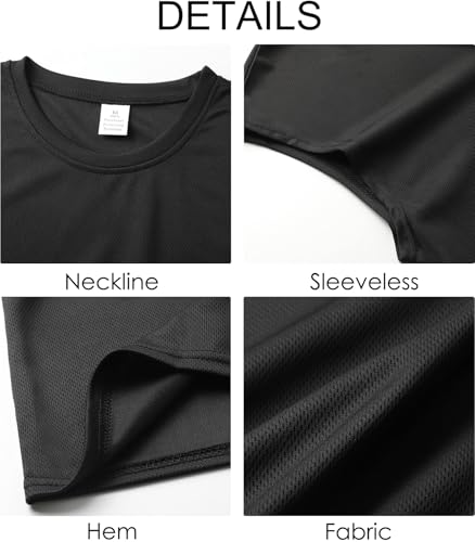 Suwangi Mens Tank Top Gym Exercise Athletic Quick Dry Muscle Bodybuilding Sleeveless Shirts Workout Outdoor Running Shirts4