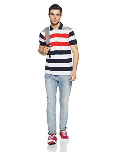 Image of Get In Men's Striped Regular Fit Polo