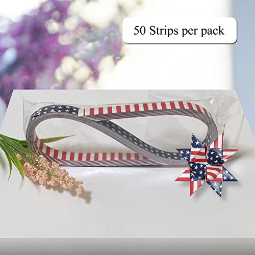 Patterned Paper Strips For Weaving Projects. Paper Strips For Moravian Stars, German Stars And Froebel Stars. 50 Strips Per Pack. (1/2 Inch, Usa Flag) #TOP2