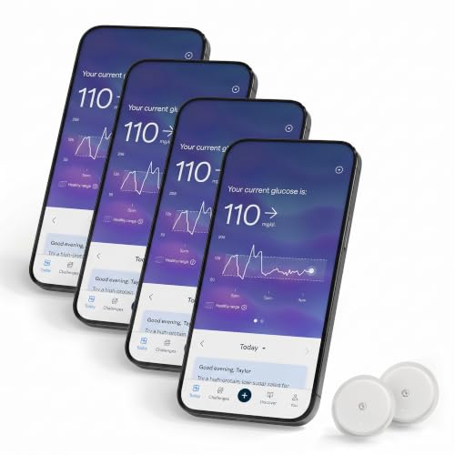 Lingo Continuous Glucose Monitor (CGM) 8-Pack. 24/7 Glucose Tracking