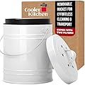 3 Liter Small Indoor Kitchen Compost Bin, Odorless Composting Bin with Carbon Filters, Countertop Compost Bucket with Lid, Metal Kitchen Composter with Plastic Bucket Liner for Food & Waste Recycling