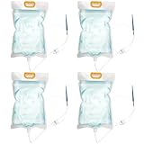 Automatischer Pflanzenbewässerer, 4 Stück 3, 5 l Infusionsbeutel mit einstellbarem Durchfluss, durchsichtiges Pflanzenbewässerungssystem aus Kunststoff, hängendes Infusionsbeutel-Tropfbewässerungsse