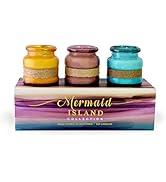 BB Candles Mermaid Island Hand Poured Candle Gift Set - Full Size Coastal Floral Scented Artisan ...