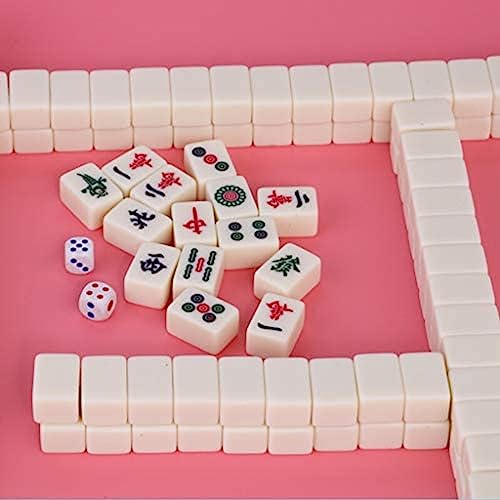 Set Mahjong con 144 fichas en caja de hierro miniatura 2