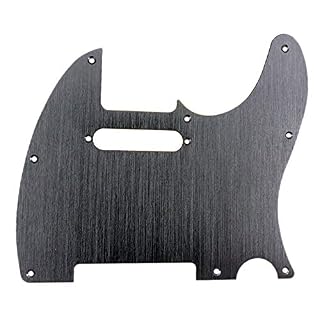 Lisher Noir 8 Trous TéLé Guitare Pickguard MéTal Pick Guard pour le Remplacement Standard Pickguard - Les Beatles, Paul McCartney, John Lennon, RIngo Starr, George Harrison