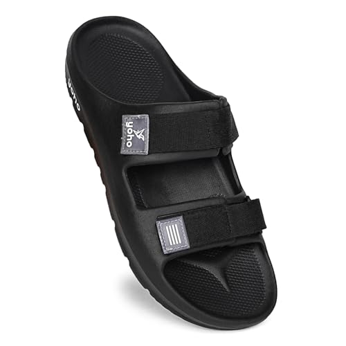 Image of YOHO Wilo Double Strap Sliders for Men | Cushioned & Lightweight | Adjustable Strap | Comfortable Monsoon Footwear & Rainy Sandals