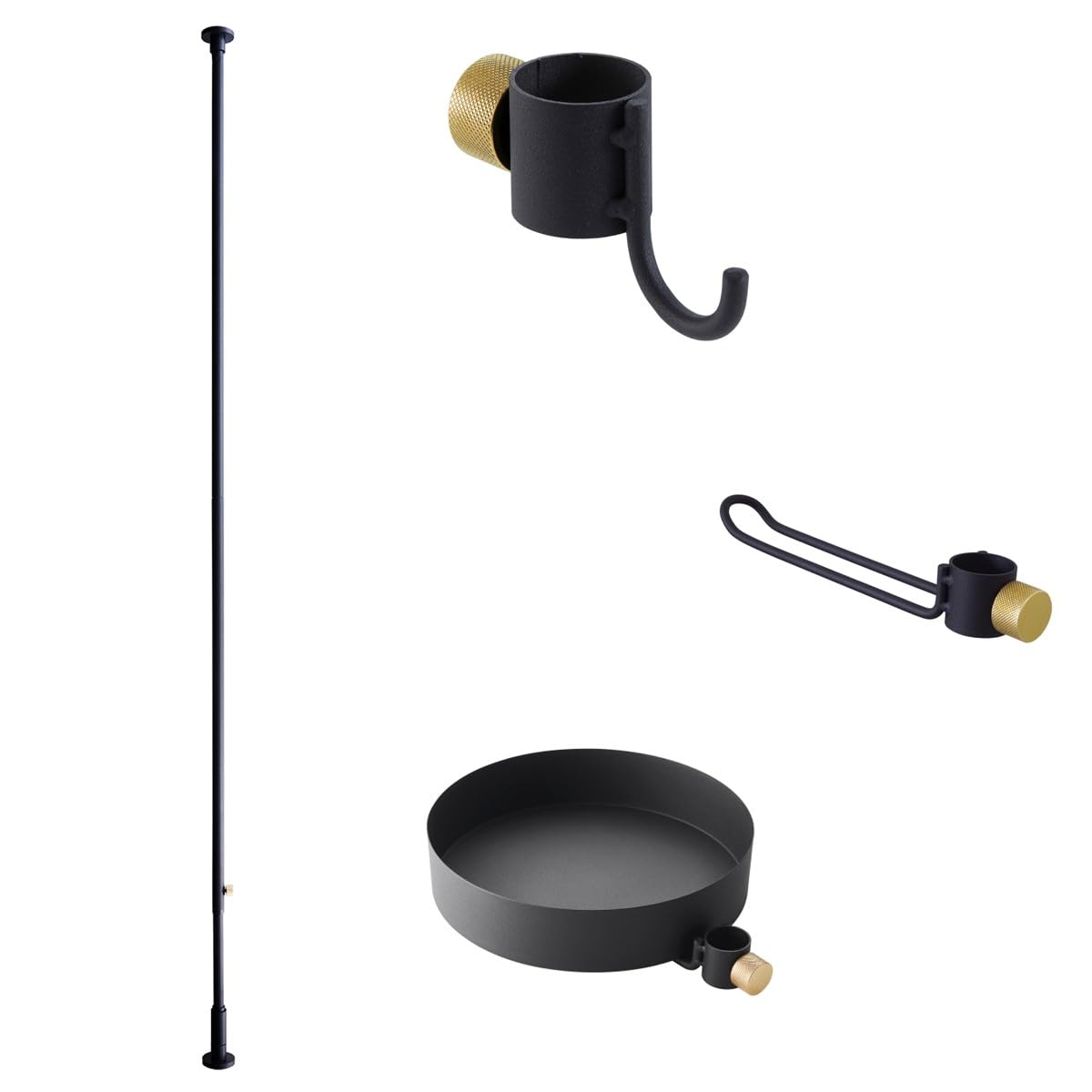 その他 DRAW A LINE Tray Black Tension Rod Hook Amazon.com: [Draw a Line] Indoor Plant Display Set Black