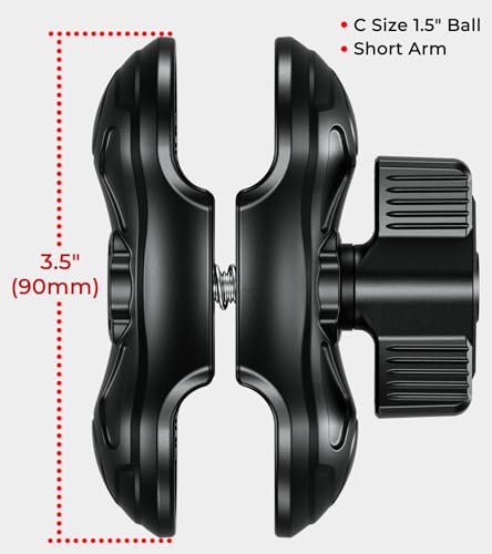 Image of VAZESWIN 1.5 inch Ball Aluminum Alloy Double Socket Arm, 3.5 inch Length Short Arm (Pack of 2)
