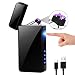 KIMILAR Mechero Eléctrico, Encendedor Eléctrico USB Recargable Doble Arco A Prueba de Viento Sensor Tactil Sin Llama Velas Cocina [Caja de Regalo] (Hielo Negro)