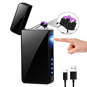 KIMILAR Lichtbogen Feuerzeug, Elektro Feuerzeug USB, Dual Aufladbar Berührungssensor Winddicht Elektronisches Feuerzeug…