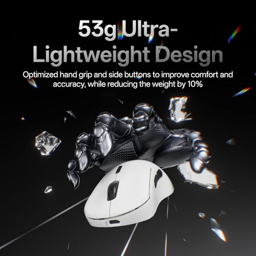 Image of Rapoo VT3 MAX Gen-2 Wireless Gaming Mouse, True 8K Wireless Polling Rate, 53g Lightweight, Up to 750 Hr Battery, Nordic nRF54L15 MCU, 120-Million Optical Switch, 10 Programmable Buttons, Macro Enabled