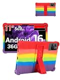 for ROSYVIBE M148 (11 Inch) Android Tablet Protective case, Shockproof Lightweight Silicone Protective Cover with Stand, Child-Friendly Protection, Easy to Clean Design, Rainbow.