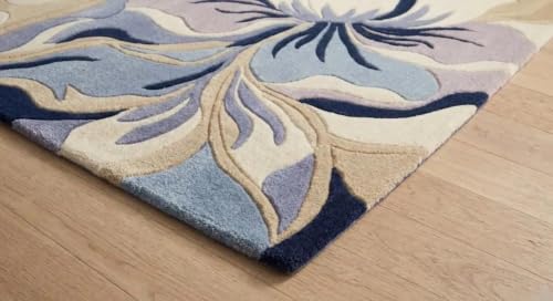 Image of Hand Tufted Premium Wool Floral Abstract Rug, Modern Botanical Flower Design Carpet for Living Room, Bedroom, Office & Home Decor Size 12x18 Feet