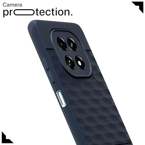 Image of Pikkme Back Cover for Realme C63 5G Camera Protection 3D Hexa Cube Design Silicone Protective Bumper Case (Blue)