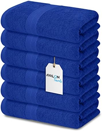 Avalon Bath Towels for Bathroom 100% Cotton Royal Blue Bathroom Towels Pack of 6 (24x48 inches) - Quick Drying Bath Towels Set Small, Light Weight & Absorbent Perfect Gym & Pool Towel Set