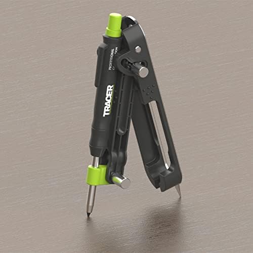 TRACER ProScribe Tool with Deep Hole Pencil, Lead Holster and Carry Case (DIY, Woodworking, and Carpentry Multi-Function Scribe Tool)