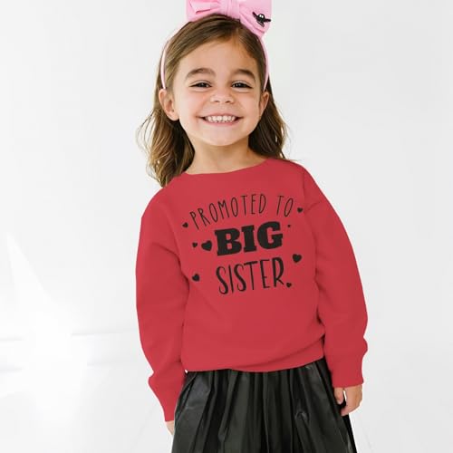 MODNTOGA Toddler Girl Big Sis Crewneck Sweatshirt Promoted To Big Sister Graphic Shirt Baby Sister Love Print Pullover Tops2