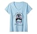 Womens Just A Girl Who Loves Jesus And Dogs Gifts For Dog Lover V-Neck T-Shirt
