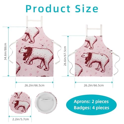 Tablier de serveuse multicolore équipé de 4 broches pratiques - 2