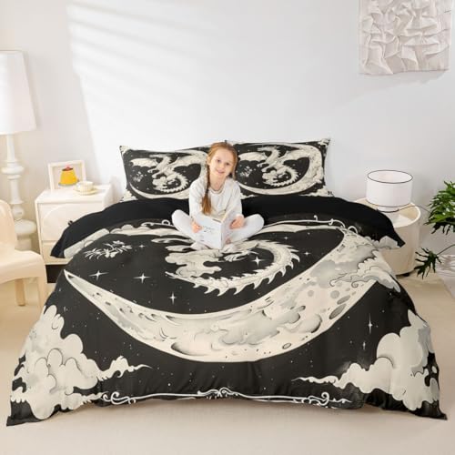 Housse de couette dragon 140x200 parure lit 2 pièces - 5