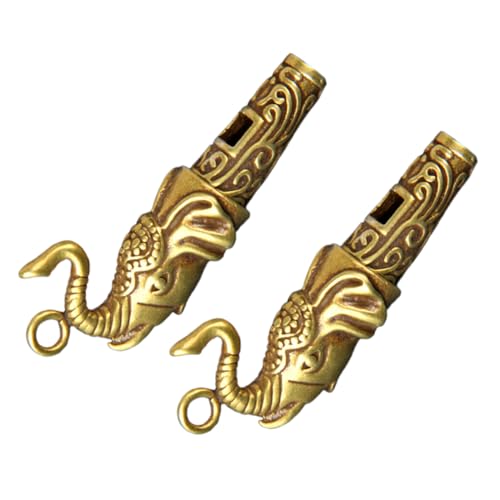 BRIGHTFUFU 2pcs Elephant Shape Whistles for Kayaking Hiking Outdoor Sports Loud Sound Keychain Pendant