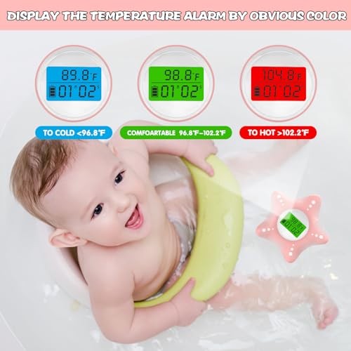 Image of Safety Baby Bath Thermometer with Upgraded Chip, Digital Water Thermometer for Infants Bathtub, Accurate Temperature Testing and Color Alarm, Switching Between ℉ and ℃
