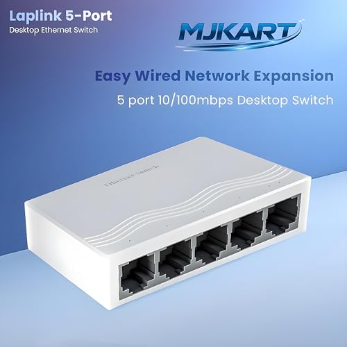 Image of 5 Port Fast Ethernet Switch 10 /100 Mbps LAN Network Hub | Plug & Play Unmanaged, Fanless Silent Design | RJ45 LAN Expander for PC, Laptop, Smart TV, CCTV, Router & Gaming