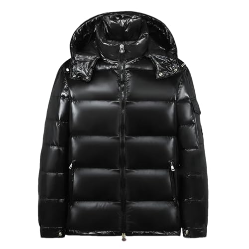 Veste en duvet surdimensionnée homme unie avec capuche amovible pour voyage