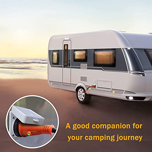 Mictuning 15A Male To 50A Female Rv Power Cord Plug Adapter Heavy Duty Electrical Power Adapter With Locking Connector, Led Indicator #TOP6