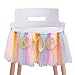 Pastel Rainbow High Chair Banner for 1st Birthday - Party Supplies for Highchair Tutu Skirt, First Birthday with One Pennant,Rainbow Birthday Decorations for Girls (tutu orange banner)