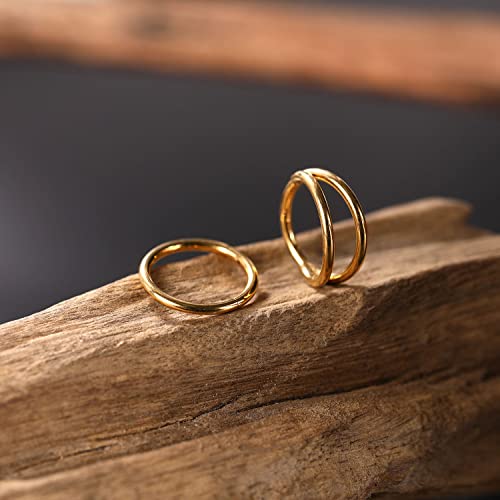 Septum Ring 20G 6Mm Nose Hoop Double Hoop Cartilage Earring Hoop Nose Ring Gold Nose Rings 20 Gauge Helix Earring Hoop Septum Ring Daith Earrings Tragus Earrings Surgical Steel Small Hoop Earrings #TOP4