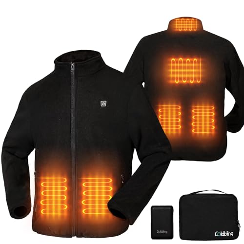 Chaqueta Calefactable Hombre con Bateria de 10000mAh, Chaleco Calefactable Hombre Mujer Abrigo Ropa Eléctrico Termica, 3 Temperaturas 6 Zonas de Calefacción para Invierno Trabajo Moto