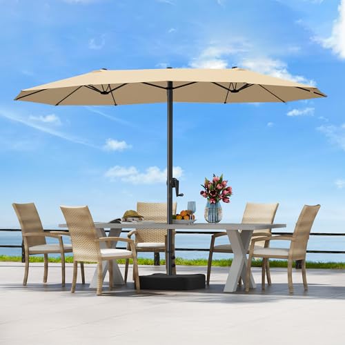 OLILAWN 10ft Patio Umbrella with Base Included, Outdoor Offset Cantilever